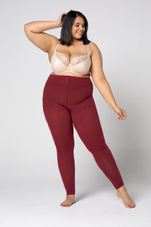 mona-queen-size-luiza-120-den- Legging in grote maten -bordeaux rood