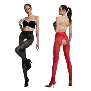 Amour Nymph panty open kruis Family-rood-zwart