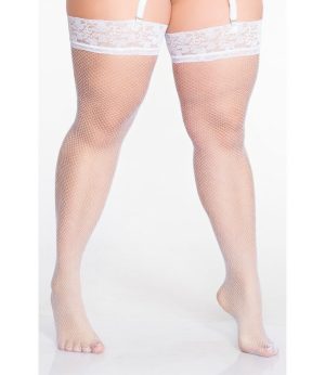 witte netkousen-grote maat