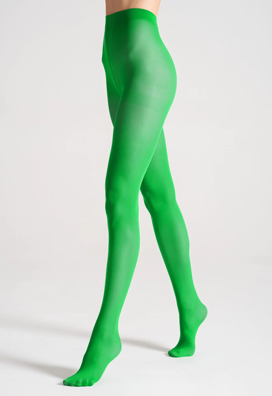 Panty Satin 40 - Electric Green - gekleurde pantys dames -felle groene panty